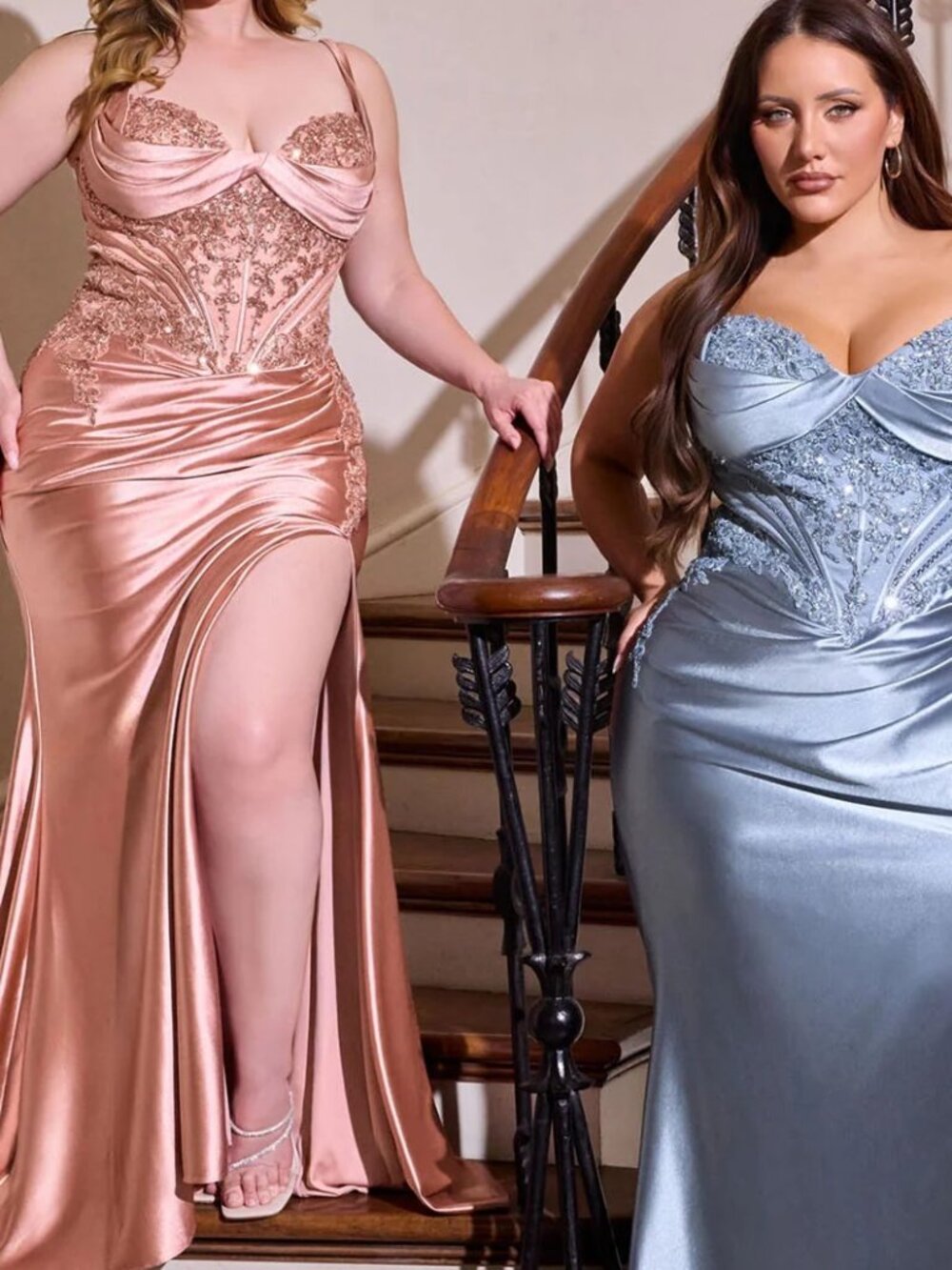 NWT Ladivine KV1132C Sleeveless Sweetheart Prom Dress Dusty Rose size 20